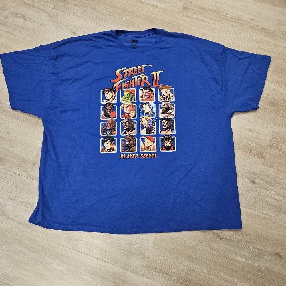Street Fighter American Classics Blue T-shirt 100% Cotton Size 5XL - Picture 1 of 5